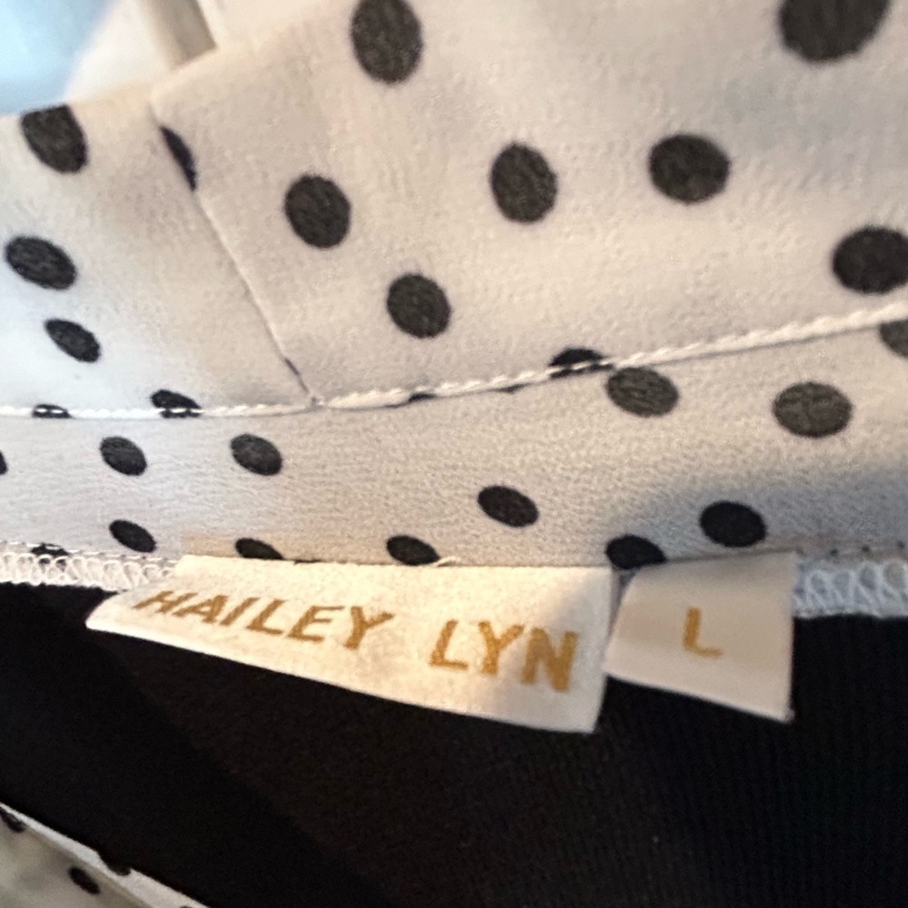 B14.05 Hailey Lyn Polka Dot Sweater dress Sz L - Picture 3 of 3